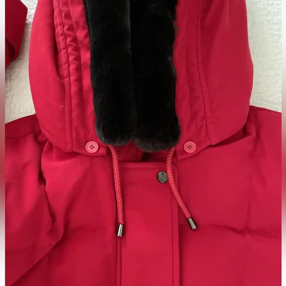 Worthington Womens Down Winter Heavy Coat Parka Faux Fur Trim Hood Red Sz 2X - Picture 9 of 16